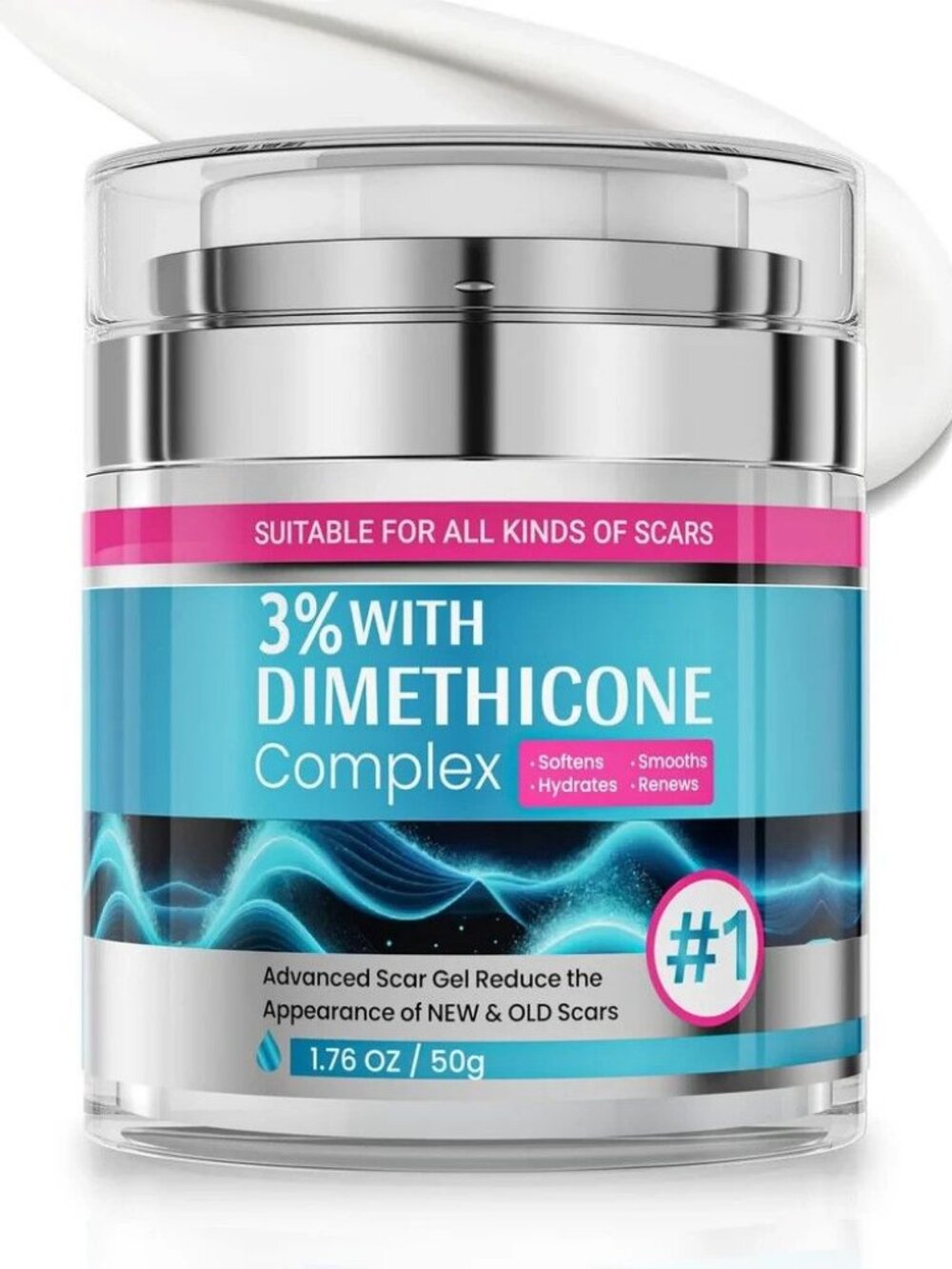 CLNABFR Silicone Scar Cream – Scar Treatment For Acne, Burns, Stretch Marks | 50